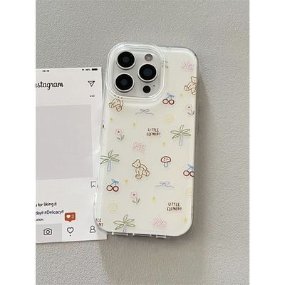 韩风椰树小熊适用于荣耀play9T手机壳x30x40x50x60x70新款80/90创意100/200/300/400高颜值magic7pro软保护套