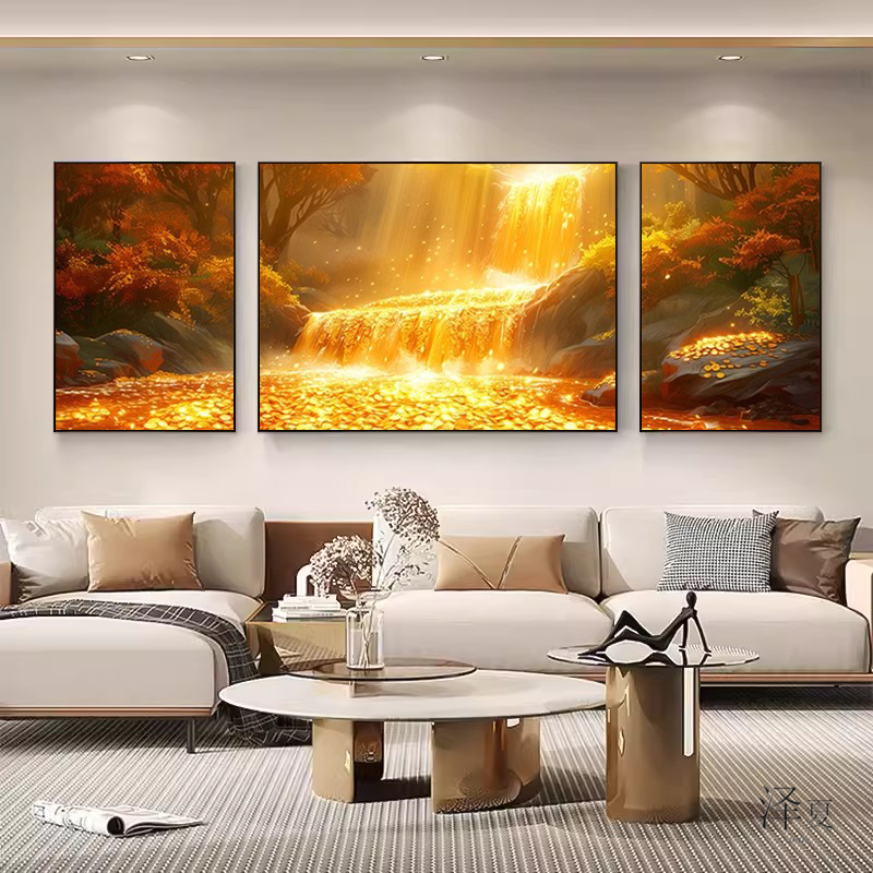 卧室三联流水生财钻石绣贴钻