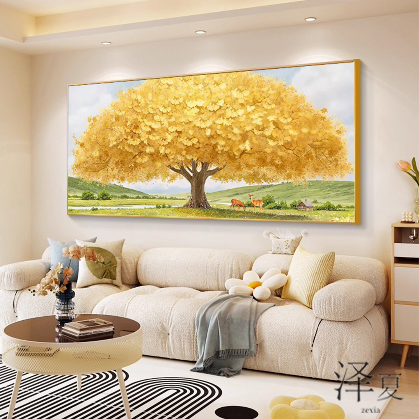 招财麋鹿5d钻石画满钻新款客厅