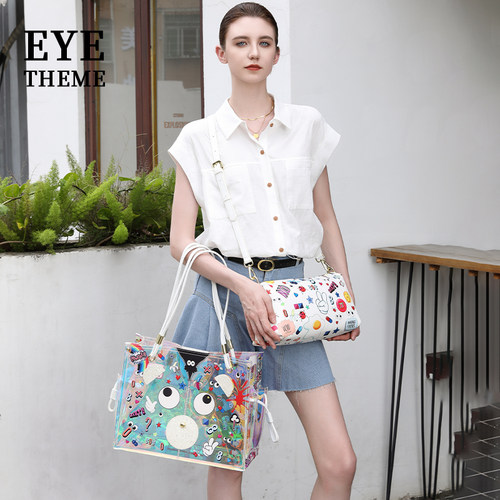 EYETHEME透明镭射大卡通单肩包