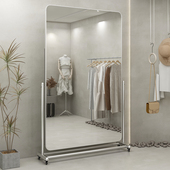 不锈钢可移动全身镜家用服装 店试衣镜网红落地美颜瘦身跳舞蹈镜子