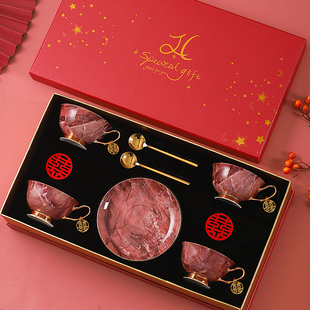 【真骨瓷】吉昶新婚结婚订婚礼物送新人新娘高级实用乔迁杯子礼盒