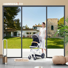 入户门无轨隐形纱门折叠伸缩高清推拉纱窗阳台防蚊无障碍平网纱门