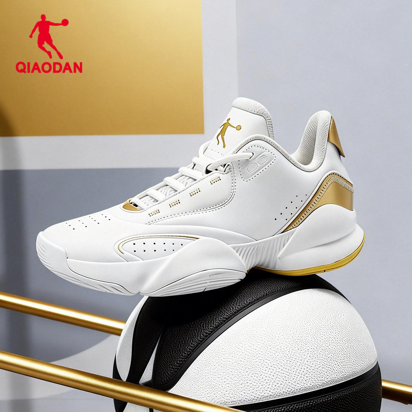 乔丹实战篮球鞋男2025冬季新款减震回弹革面球鞋轻便厚底运动鞋男