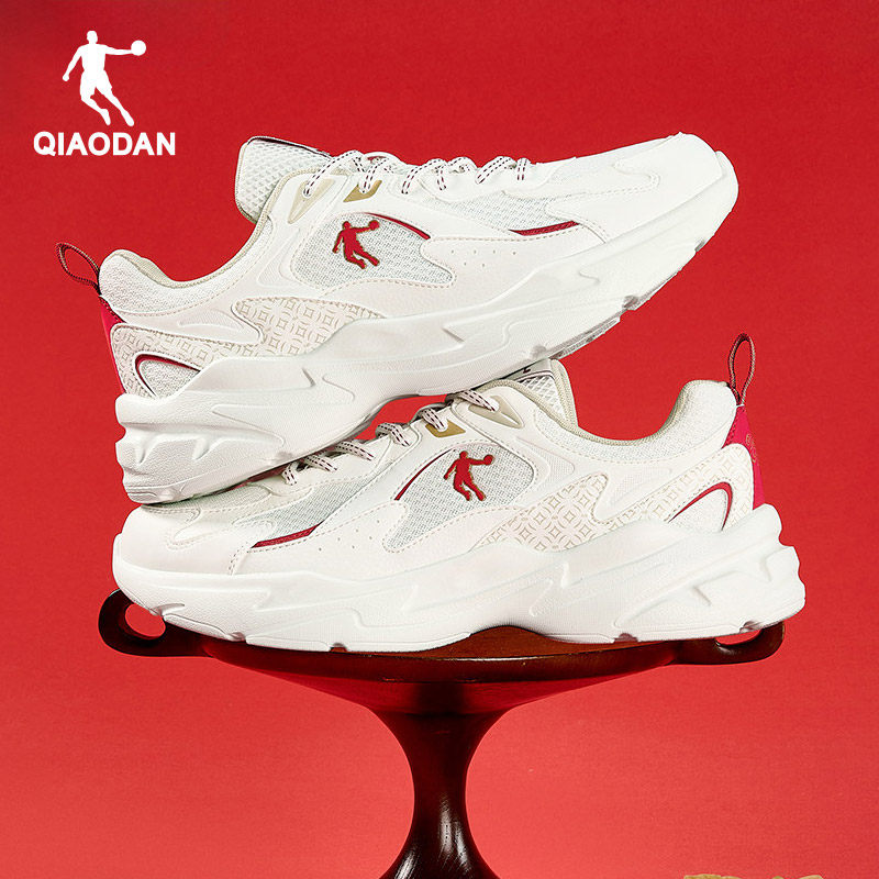 乔丹运动鞋男休闲鞋老爹鞋厚底增高系带运动鞋2026夏季新年红男鞋