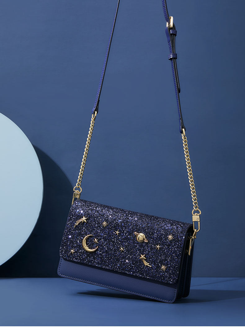 女生包包星空包2023新款亮片小方包高级感百搭单肩斜跨包生日礼物