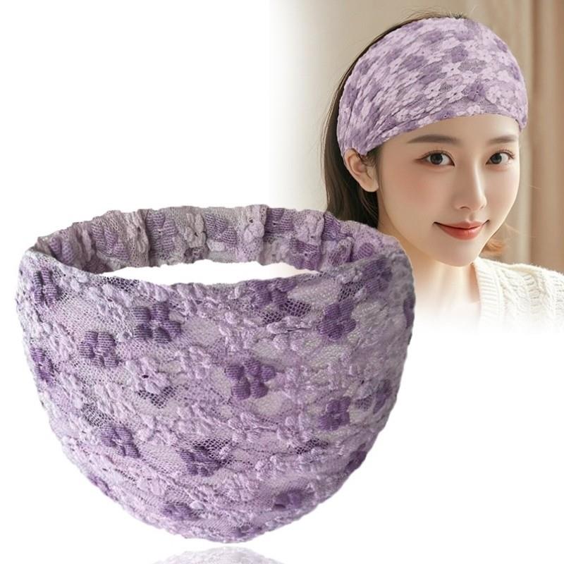 碎发简约头巾网红女发带白发外出松紧头套头饰宽边防滑洗脸遮压发
