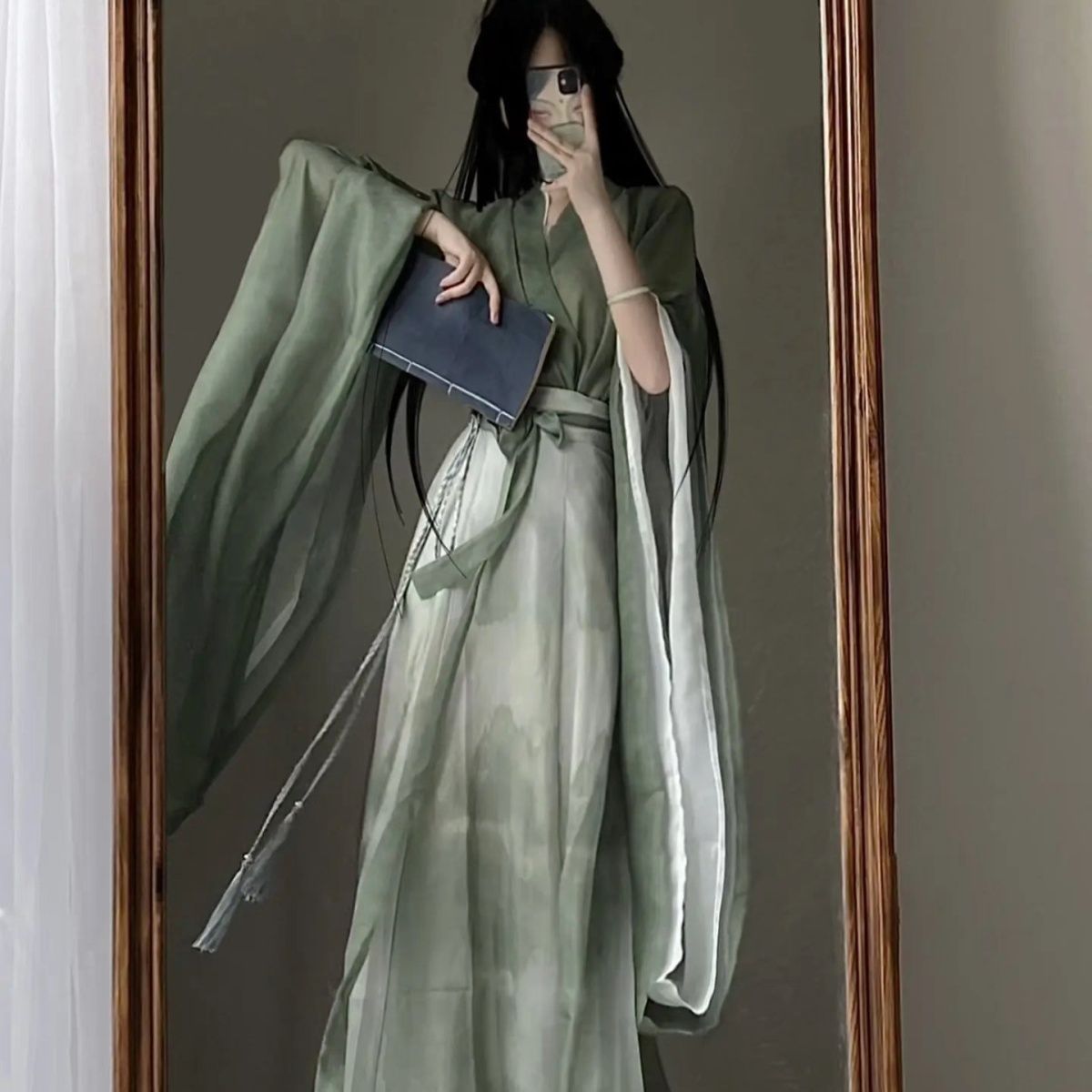 古装魏晋汉服南北朝交领大袖八破裙中国风汉元素爆款重工印花