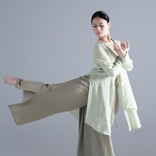 棉麻上衣松弛感放灯行舞蹈服古典舞女中国舞表演汉唐宋练功服1