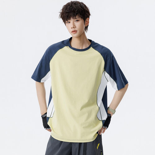 No Need Indeed三川一禾东京衣柜男装pd大人休闲拼接运动速干T恤