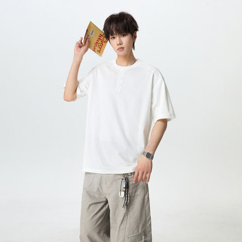 No Need Indeed逼格工作室物空宋松GOODBAI宽松纯色凉感棉短袖T恤