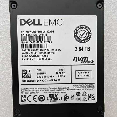请议价-DELL EMC PM1733 V2 3.84TB NVMe