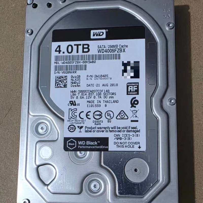 请议价-西数 WD4005FZBX 4TB 3.5寸SATA 720