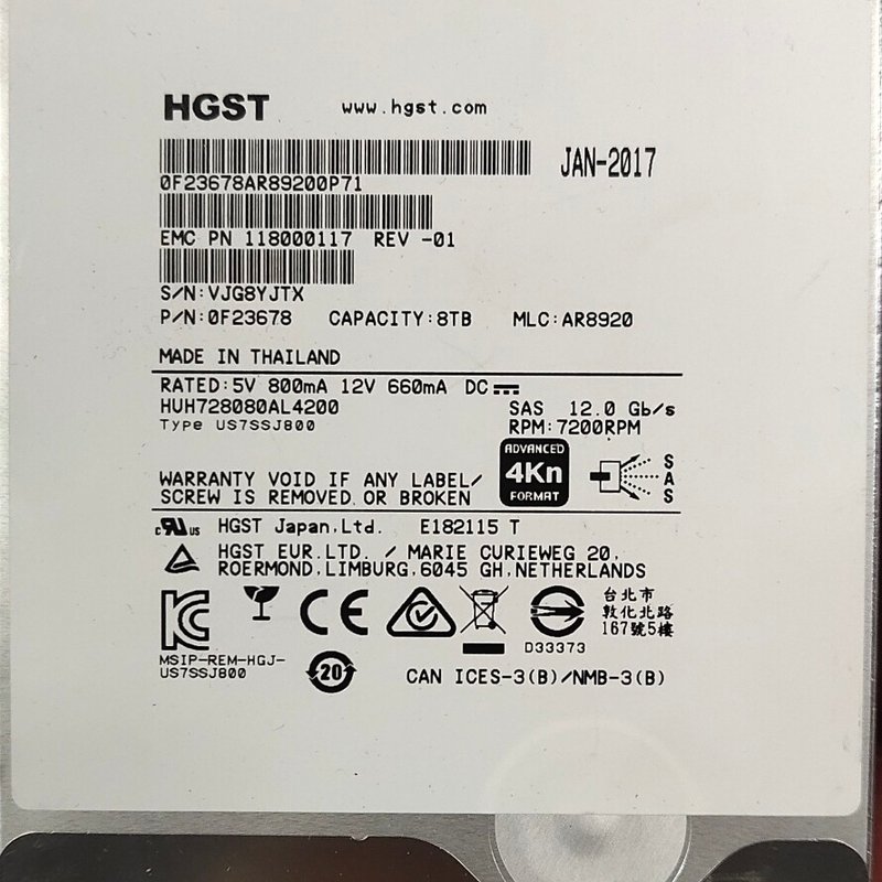 请议价-日立 8T SAS 12GB 7200转企业级硬盘