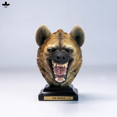 非现JXK鬣狗头雕模型 仿真肉食野生动物雕塑桌面GK摆件