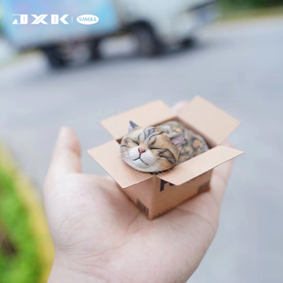现货JXK 快递猫模型创意可爱礼物液体猫咪桌面摆件搭配人偶 small