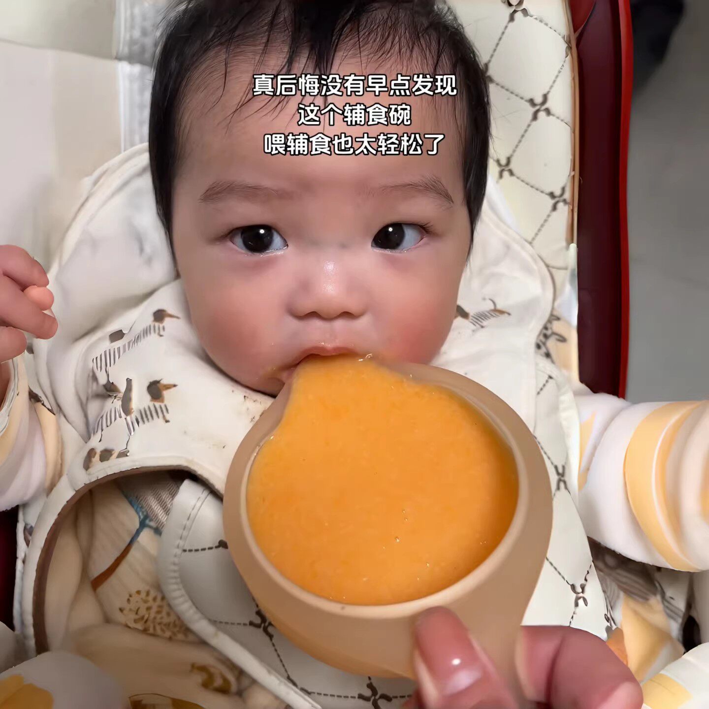 宝宝硅胶护龈鹰嘴辅食碗