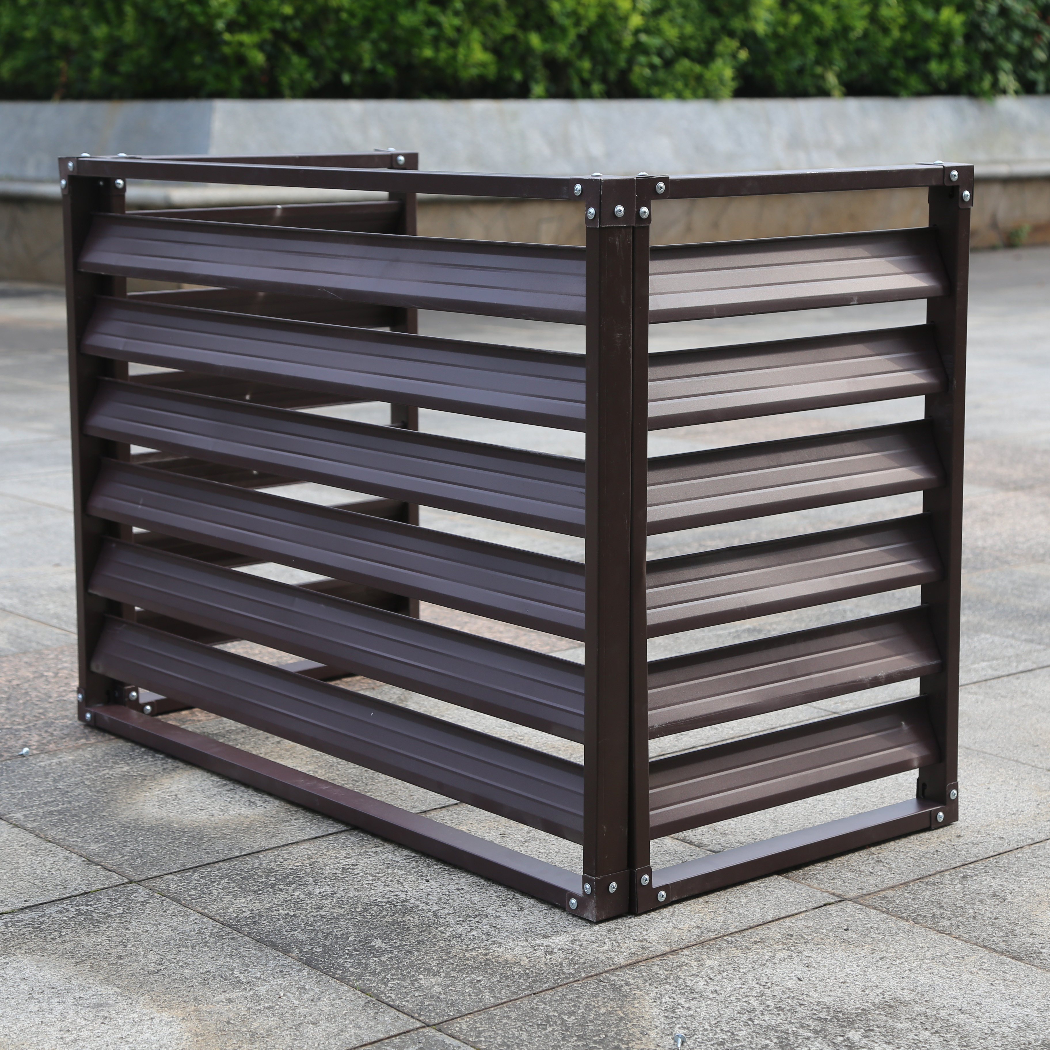 促定做锌钢百叶窗空调外机保护罩防雨室外机通风防盗护栏格栅网厂