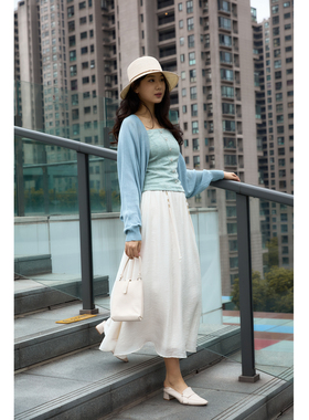 西町村屋气质吊带背心女装夏季新款设计感休闲提花上衣AB9102001