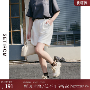 短裤 高腰宽松直筒五分裤 女装 新款 HB9313001 夏季 西町村屋休闲西装