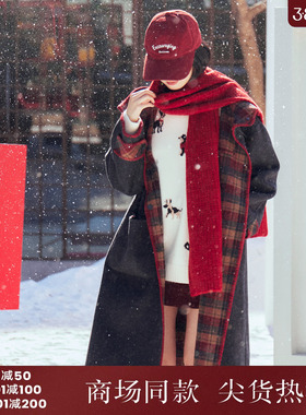 西町村屋韩系风毛衣女装2025冬季新款趣味小狗绣花上衣CAAD10054