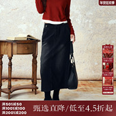 西町村屋休闲简约直筒裙女秋冬新款 气质百搭长款 半身裙XH9D10158
