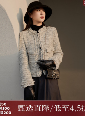 西町村屋小香风外套女2023秋冬季新款高级气质短款外搭AD8219029