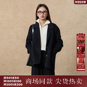 简约中长款 西町村屋通勤外套女装 2025冬新款 双面呢大衣XHAD10522