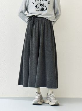 西町村屋简约长裤2026年春新款舒适修身软糯八分阔腿裤CCBA10462