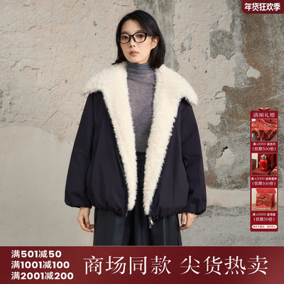 西町村屋休闲90白鸭绒外套女2025新款羽绒服毛领可拆卸XHAD10189