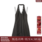 西町村屋重工钉珠挂脖连衣裙夏季 裙子AA9502015 短款 新款 气质无袖