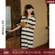 休闲连帽长款 新款 裙子HB9501004 夏季 西町村屋条纹针织连衣裙女装
