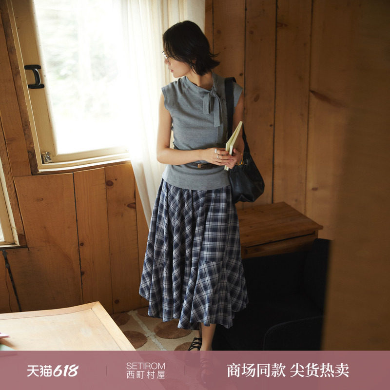 西町村屋设计感T恤2026夏新款时尚百搭文艺风无袖上衣XHBB10083
