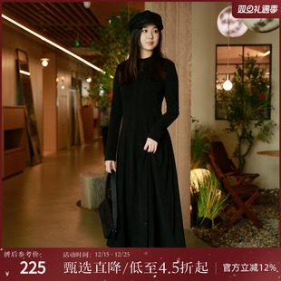 浪漫简约中高领大摆长裙AD8502009 法式 西町村屋连衣裙女冬季 新款