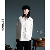 春季 新款 文艺百搭长袖 西町村屋简约设计感衬衣女装 衬衫 XHAA10043