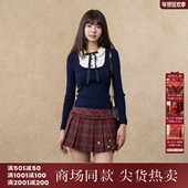 女装 2025冬季 新款 西町村屋学院风小衫 蝴蝶结拼接针织衫 XAAD10119