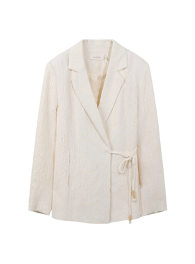 宅慧影西町村屋休闲西装女2026春季新款设计感系带外套ZXBA10349