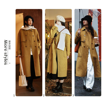 西町村屋简约羊毛大衣