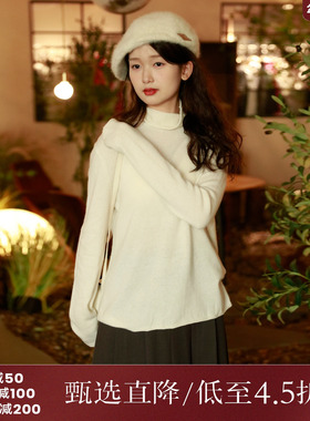 西町村屋极简风小衫女装冬季新款半高领羊绒韩系针织衫AD8112169