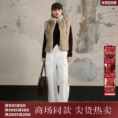 西町村屋复古马甲女装2025冬季新款两面穿设计短款马夹XHAD10730