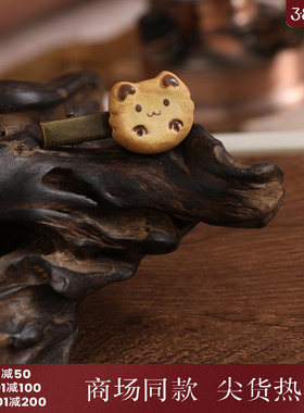 西町村屋饼干小猫系列发夹女夏季新款复古百搭小众发饰XAAB40013