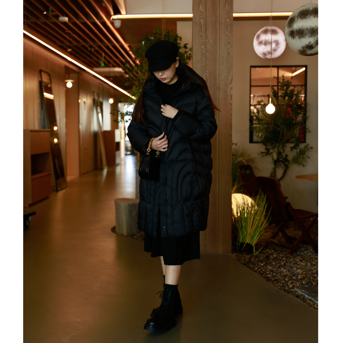 西町村屋设计感休闲连帽长款外搭