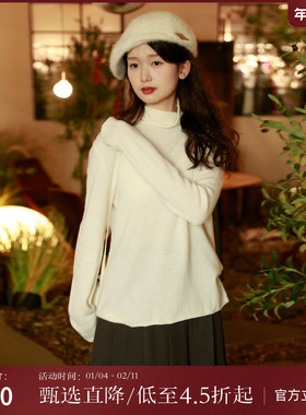 西町村屋极简风小衫女装冬季新款半高领羊绒韩系针织衫AD8112169