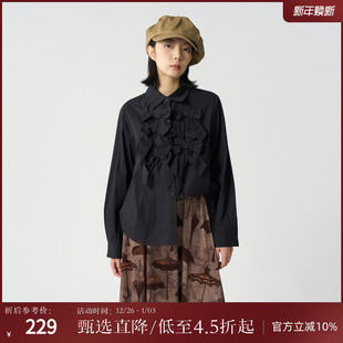 长袖 法式 衬衣AC8103024 新款 西町村屋设计感重工蝴蝶结衬衣女秋季