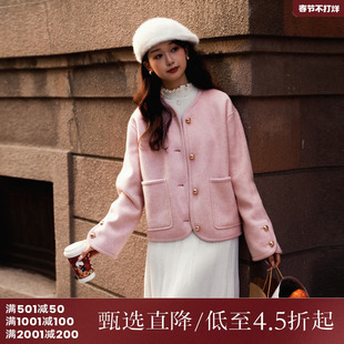 西町村屋双面呢外套女冬新款轻潮百搭韩系气质短款外搭AD8209003