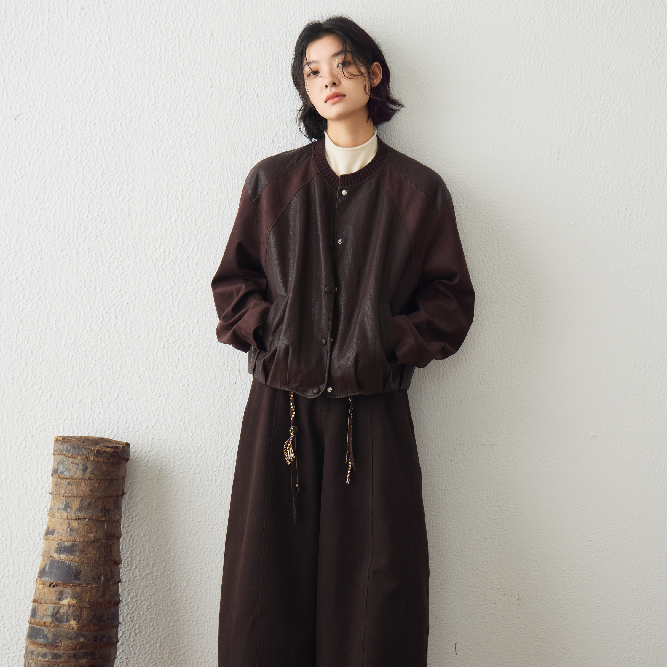 西町村屋休闲皮衣女装2026秋季新...
