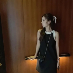 ASM ANNA◆Olive莉莉香裙~简约圆领无袖背心裙黑色无袖连衣裙女夏
