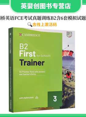 剑桥英语FCE考试真题训练 B2 First for Schools Trainer 3 Trainer 含6套模拟试题带答案电子资源 新版PET考试备考B2原版进口教材