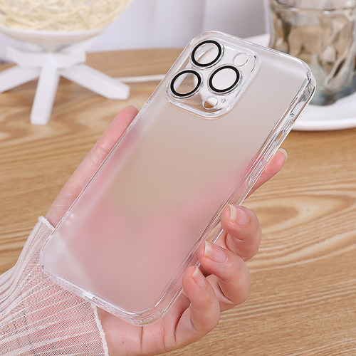 新款磨砂半透明黑适用苹果15promax全包镜头膜16手机壳iphone14玻璃硬背壳17Pro硅胶边12防摔13高级男女爆款