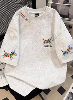 奥特莱斯~品牌折扣捡漏夏季新款美式复古印花短袖t恤男士半袖上衣